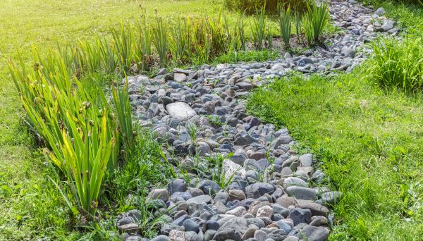River Rock Garden Installation in Sugar Land